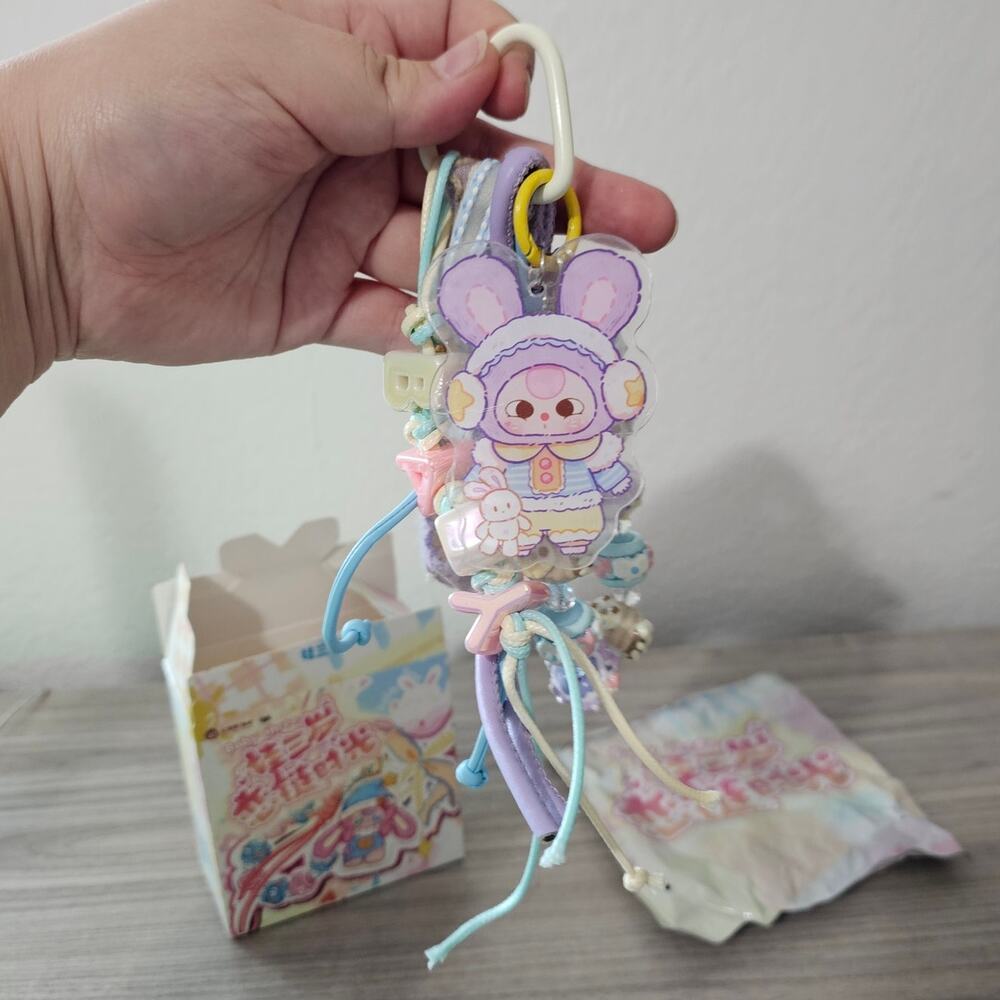 Baby Three Love Chain Time Key Chain Charms Accessories Pastel Blue Purple BABY